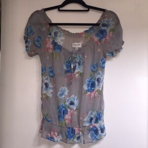 Gilly Hicks Sheer Floral Top